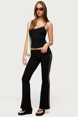 Charly Foldover Stripey Flared Pants