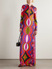 Printed satin maxi dress
