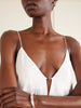 Waisted linen and silk blend maxi dress