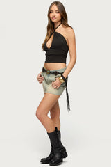 Rivi Bead Cutout Halter Top
