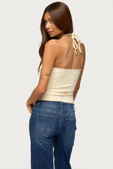 Rope Strap Keyhole Halter Top