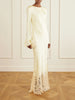 Lace-trimmed satin maxi dress