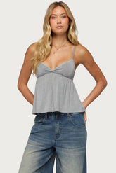 Belen Polka Dot Lacey Babydoll Top