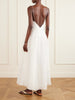Waisted linen and silk blend maxi dress