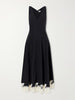 Mira lace-trimmed cotton-blend faille maxi dress