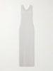Racer stretch satin-jersey maxi dress