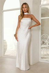 Starlight Polka Dot Maxi Dress White