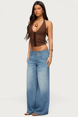 Alira Fringed Panel Halter Top