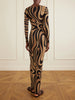 Printed mesh maxi dress