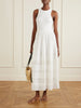 Crochet-trimmed ribbed cotton-blend maxi dress