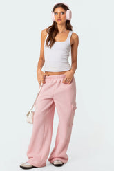 Wide Leg Cargo Sweatpants