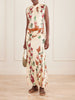 Hibiscus Compass floral-print satin maxi dress