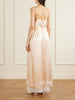 Lace-trimmed silk satin maxi dress