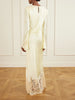 Lace-trimmed satin maxi dress