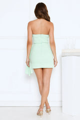 Soul Searching Strapless Mini Dress Green