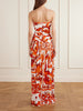 Printed organza maxi dress