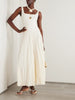 Mariner ribbed knit-trimmed organic linen-blend poplin maxi dress