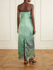 Amara strapless printed organza maxi dress