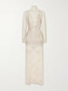 Lace-trimmed silk-satin maxi dress