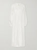 Robe la Perle gathered silk-organza maxi dress