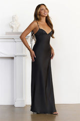 Evening Icons Satin Maxi Dress Black