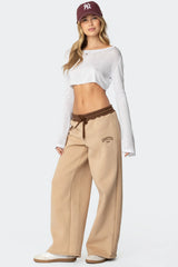 Edikted Contrast Embroidered Sweatpants