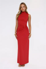 Radiant Petal Maxi Dress Red