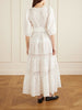 Poppi belted tiered lace-trimmed broderie anglaise cotton maxi dress