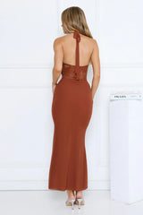 BASE Contour In The Studio Off Shoulder Mini Dress Chocolate