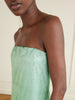 Amara strapless printed organza maxi dress