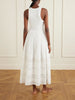 Crochet-trimmed ribbed cotton-blend maxi dress