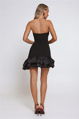 Just One More Dance Bandage Strapless Mini Dress Black