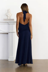 Icon Incoming Halter Maxi Dress Navy