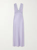 Lysandra lace-trimmed satin maxi dress
