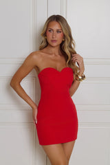 Looks Like Love Strapless Mini Dress Red