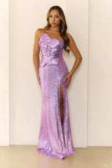 Enchanted Sparkle Strapless Sequin Maxi Dress Violet