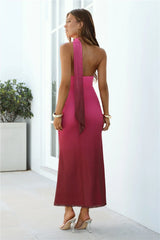 Amorette Halter Maxi Dress Plum