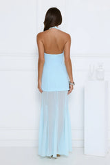 Diamond District Halter Maxi Dress Blue
