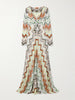 Striped crochet-knit maxi dress