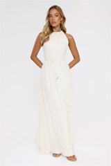She Knows Energy Halter Maxi Dress Cream