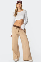 Edikted Contrast Embroidered Sweatpants