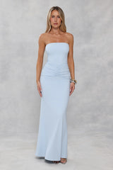 Platinum Party Strapless Maxi Dress Blue