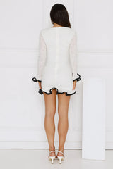 Luxury Lookbook Long Sleeve Mini Dress Off White