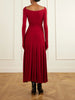 Jersey pleated maxi dress