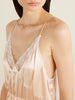 Lace-trimmed silk satin maxi dress
