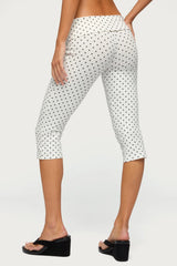 Eloisa Polka Dot Foldover Capri Pants
