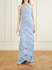 Marsla plissé-satin halterneck maxi dress