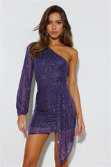 Stand Me Out Sequin Mini Dress Purple