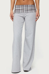 Kimmy Plaid Foldover Waist Pants