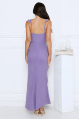 Elevated Attitude Mesh Maxi Dress Purple
